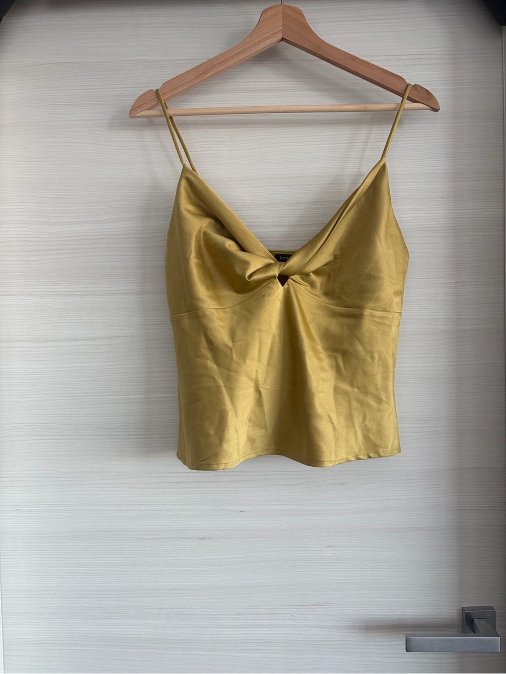 Dynamite Twist-Front Satin Cami in Mustard